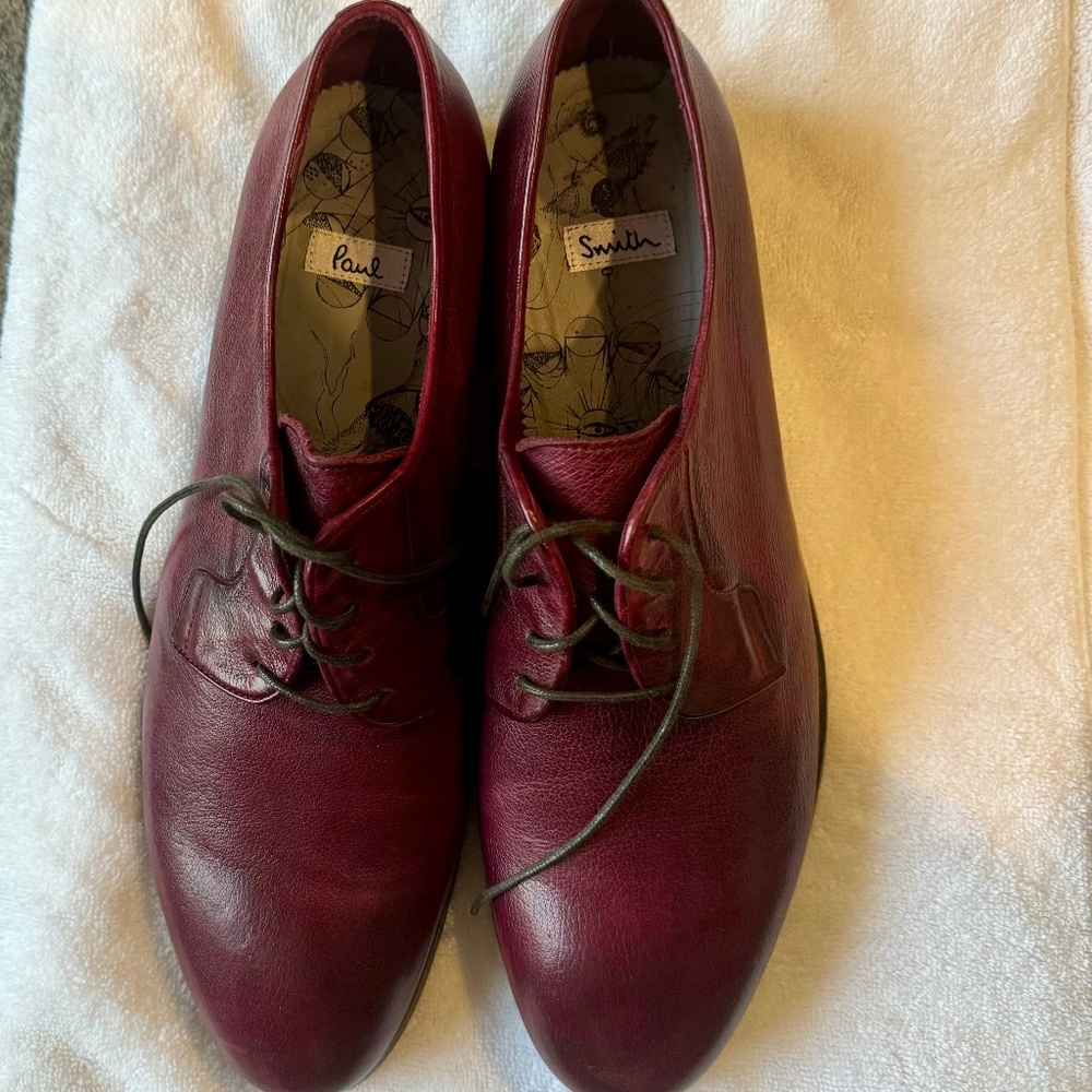 Paul Smith Pebble Grain Aubergine  Oxfords - Size 10